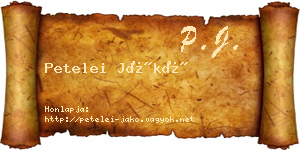 Petelei Jákó névjegykártya